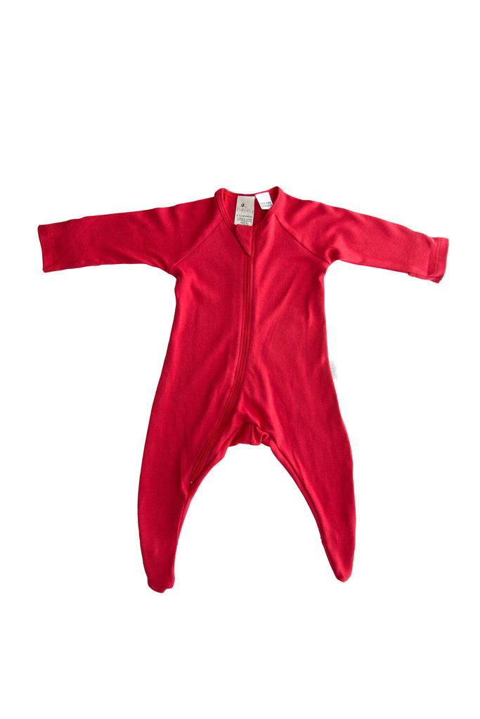 100% Certified Organic Cotton Growsuit - Red